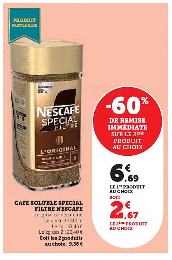 CAFÉ SOLUBLE SPECIAL FILTRE NESCAFÉ