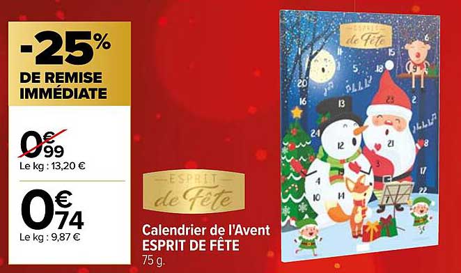 Calendrier de l'Avent ESPRIT DE FÊTE