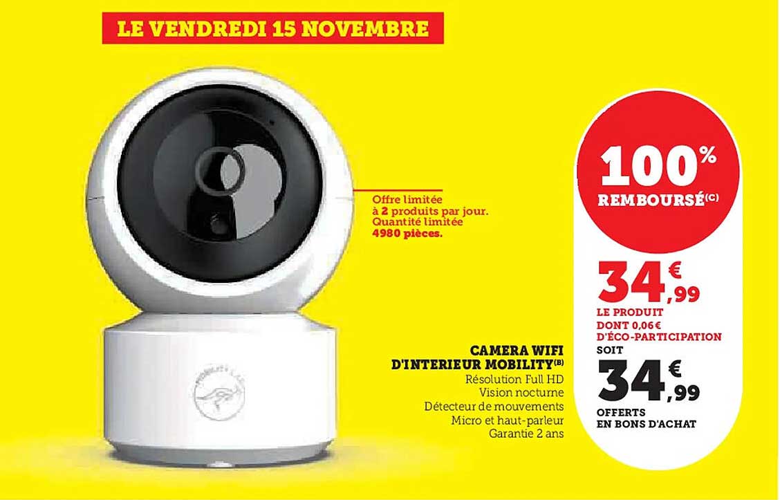 CAMERA WIFI D'INTÉRIEUR MOBILITY®