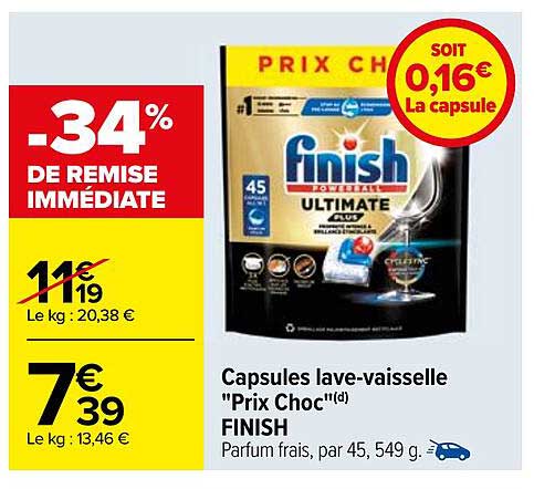 Capsules lave-vaisselle "Prix Choc" FINISH