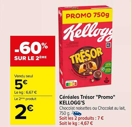 Céréales Trésor "Promo" KELLOGG'S