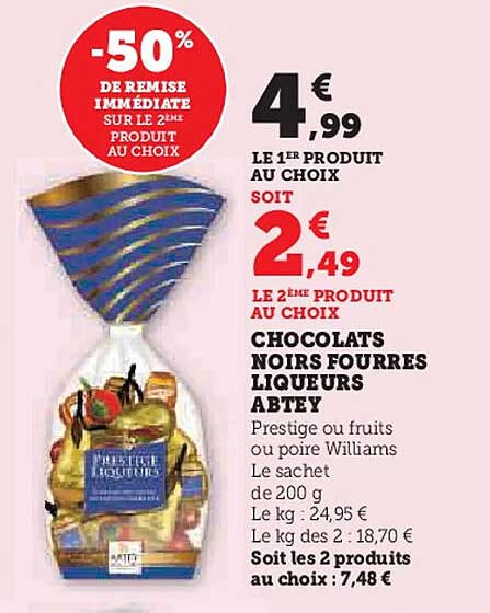 CHOCOLATS NOIRS FOURRES LIQUEURS ABTEY