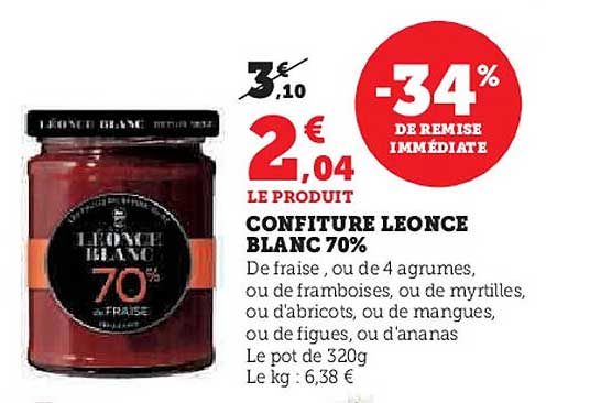 CONFITURE LEONCE BLANC 70%