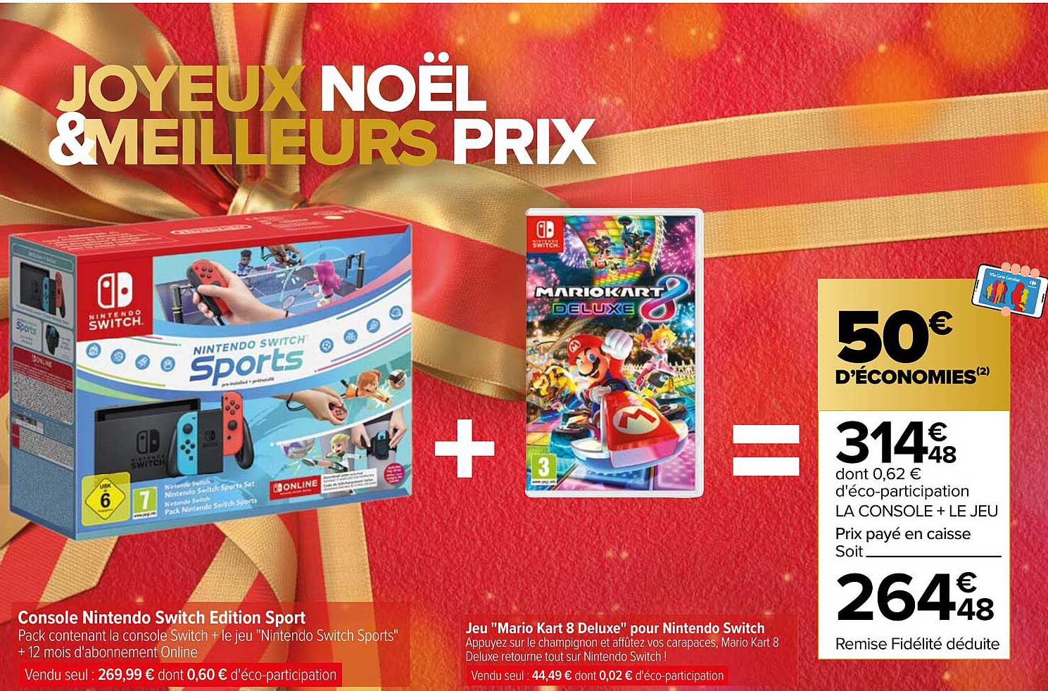 Console Nintendo Switch Edition Sport + Jeu "Mario Kart 8 Deluxe" pour Nintendo Switch