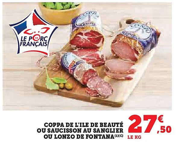 COPPA DE L'ILE DE BEAUTÉ OU SAUCISSON AU SANGLIER OU LONZO DE FONTANA