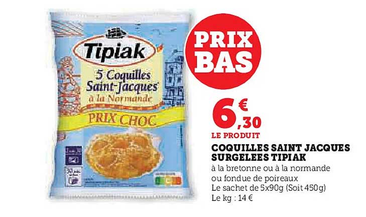 COQUILLES SAINT JACQUES SURGELEES TIPIAK