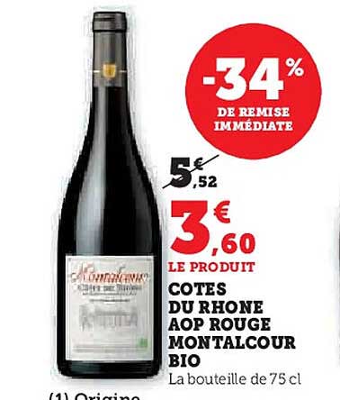 COTES DU RHONE AOP ROUGE MONTALCOURT BIO