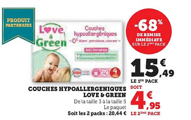 COUCHES HYPOALLERGENIQUES LOVE & GREEN