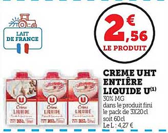 CRÈME UHT ENTIÈRE LIQUIDE U