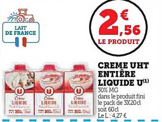 CRÈME UHT ENTIÈRE LIQUIDE U