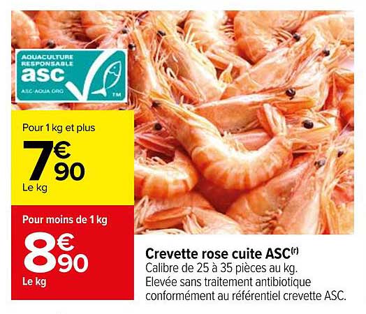 Crevette rose cuite ASC