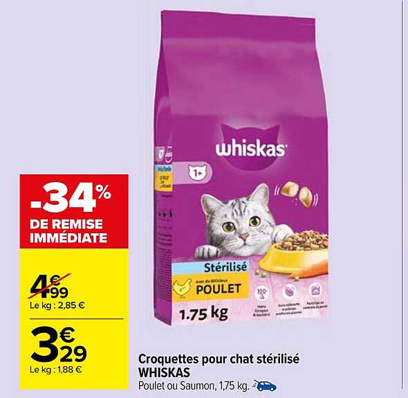 Croquettes pour chat stérilisé WHISKAS