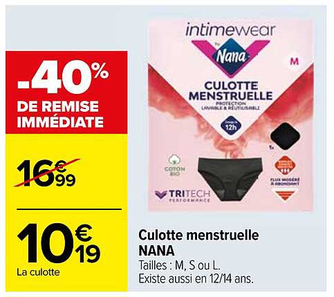 Culotte menstruelle NANA