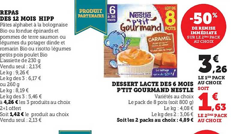 DESSERT LACTE DES 6 MOIS P'TIT GOURMAND NESTLE