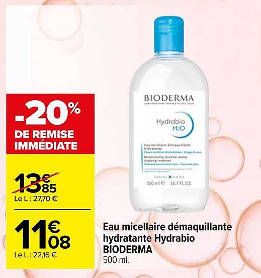 Eau micellaire démaquillante hydratante Hydrabio BIODERMA