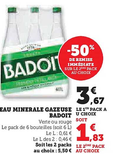 EAU MINERALE GAZEUSE BADOIТ