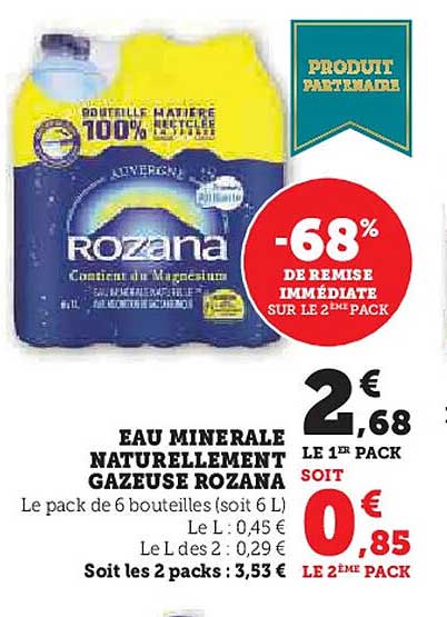 EAU MINÉRALE NATURELLEMENT GAZEUSE ROZANA