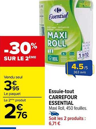 Essuie-tout CARREFOUR ESSENTIAL Maxi Roll