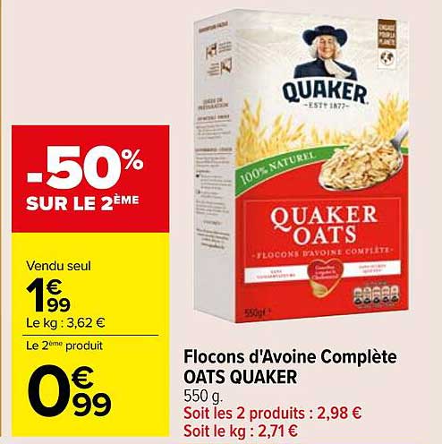 Flocons d'Avoine Complète OATS QUAKER