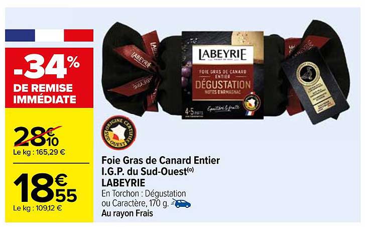 Foie Gras de Canard Entier I.G.P. du Sud-Ouest LABEYRIE