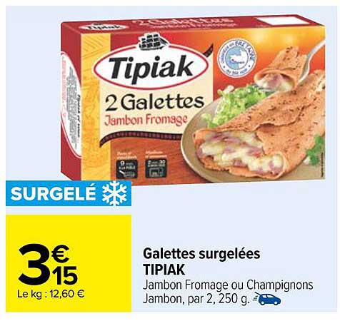 Galettes surgelées TIPIAK