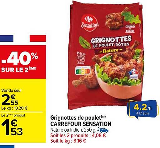 Grignottes de poulet(m) CARREFOUR SENSATION