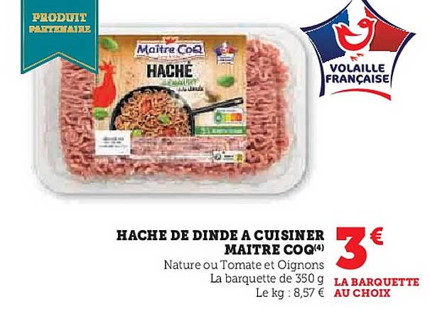 HACHE DE DINDE A CUISINER MAITRE COQ