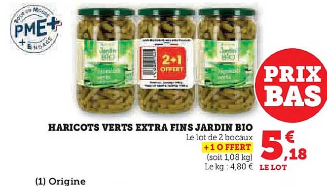 HARICOTS VERTS EXTRA FINS JARDIN BIO