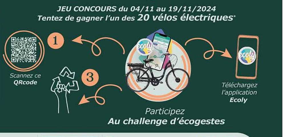 JEU CONCOURS du 04/11 au 19/11/2024 Tentez de gagner l’un des 20 vélos électriques