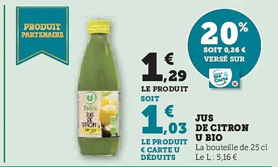 JUS DE CITRON U BIO