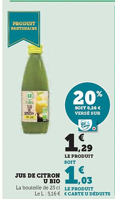 JUS DE CITRON U BIO