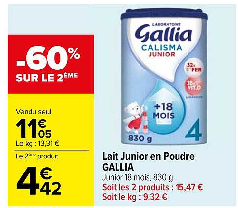 Lait Junior en Poudre GALLIA