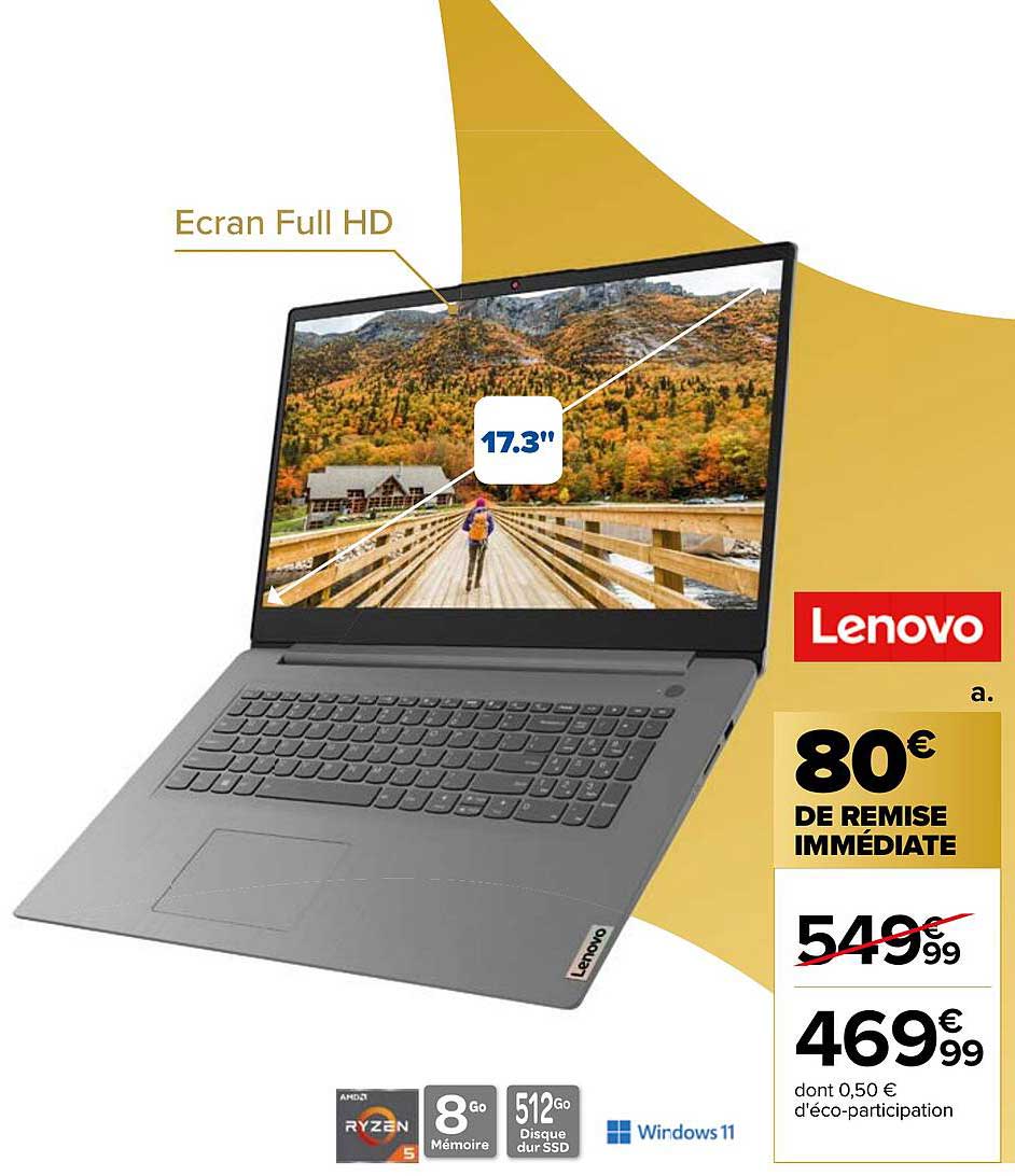 Lenovo Ecran Full HD 17.3"