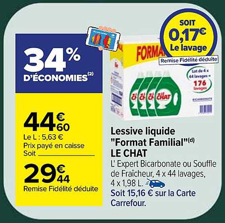 Lessive liquide "Format Familial" LE CHAT