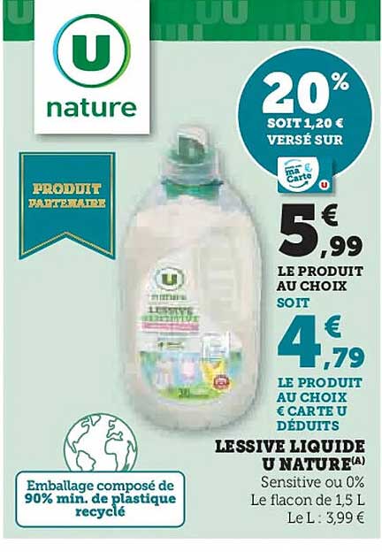 LESSIVE LIQUIDE U NATURE(a)