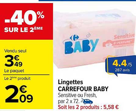 Lingettes CARREFOUR BABY