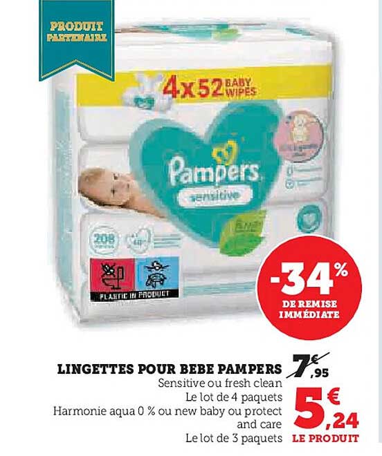 LINGETTES POUR BéBé PAMPERS