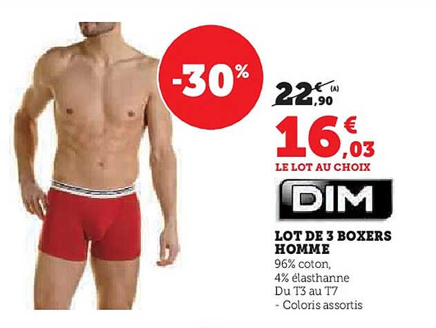 LOT DE 3 BOXERS HOMME