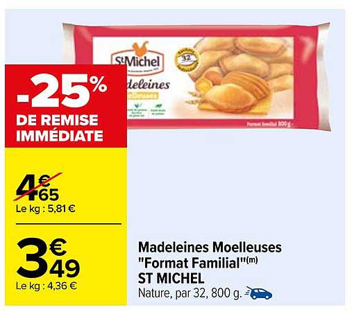 Madeleines Moelleuses "Format Familial"(m) ST MICHEL