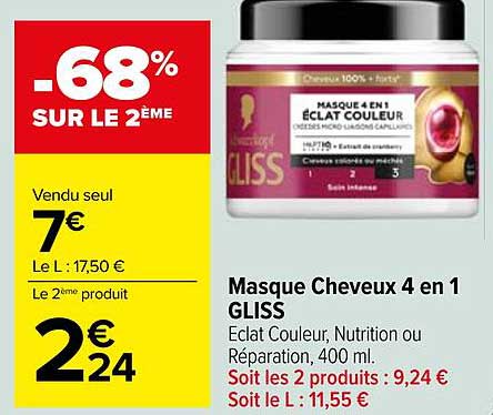 Masque Cheveux 4 en 1 GLISS