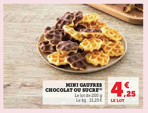 MINI GAUFRES CHOCOLAT OU SUCRE