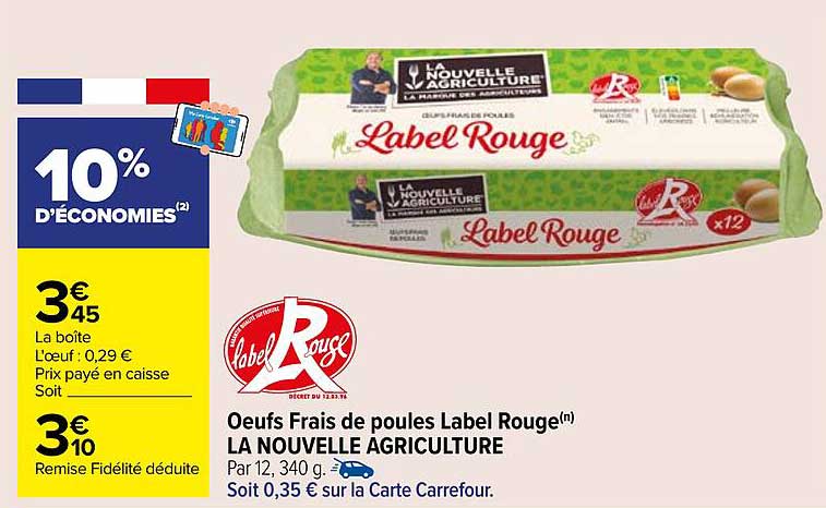 Oeufs Frais de poules Label Rouge(n) LA NOUVELLE AGRICULTURE