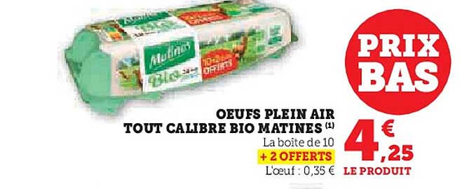 OEUFS PLEIN AIR TOUT CALIBRE BIO MATINES