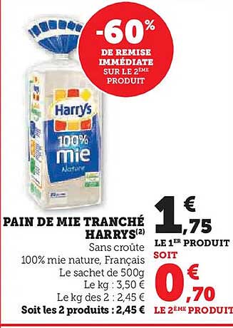 PAIN DE MIE TRANCHÉ HARRY'S