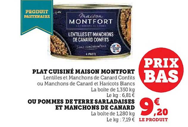 PLAT CUISINÉ MAISON MONTFORT