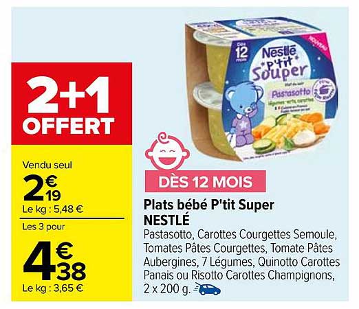 Plats bébé P'tit Super NESTLÉ