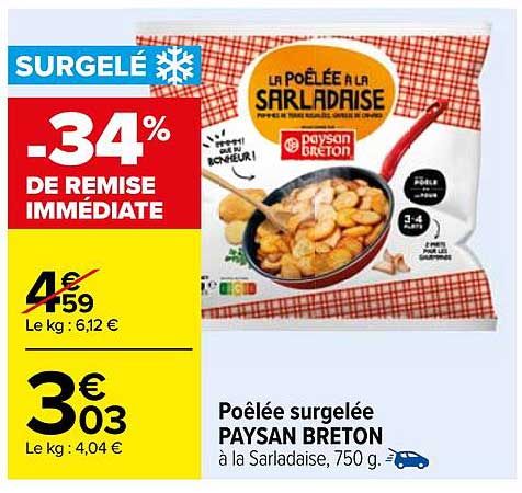 Poêlée surgelée PAYSAN BRETON à la Sarladaise