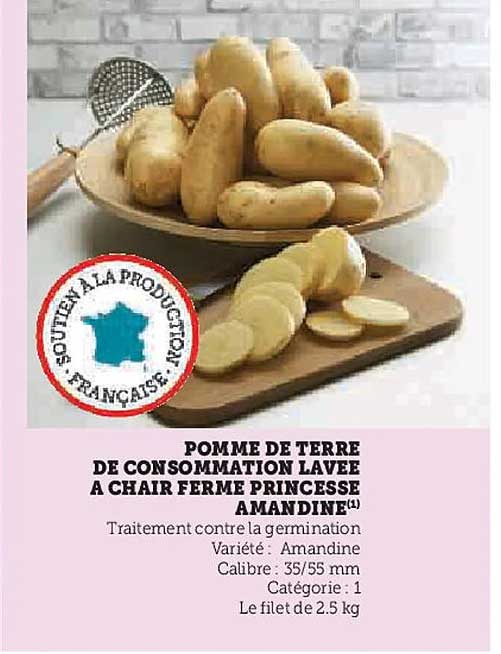 POMME DE TERRE DE CONSOMMATION LAVEE A CHAIR FERME PRINCESSE AMANDINE