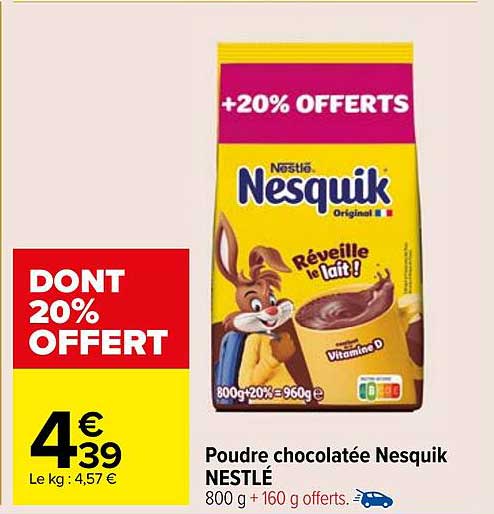 Poudre chocolatée Nesquik NESTLÉ