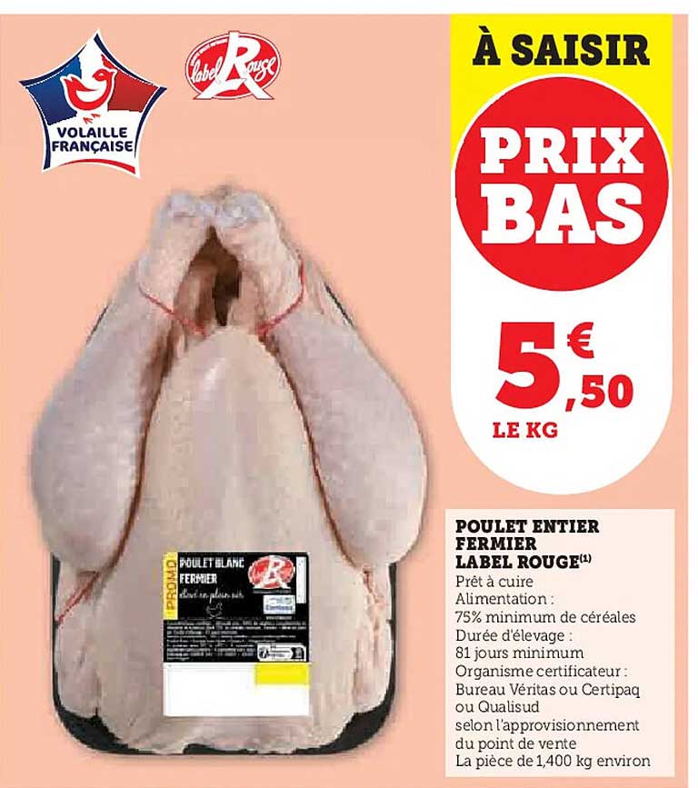 POULET ENTIER FERMIER LABEL ROUGE